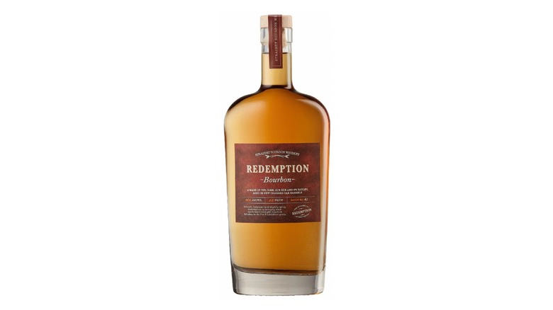 A bottle of Redemption bourbon whiskey.