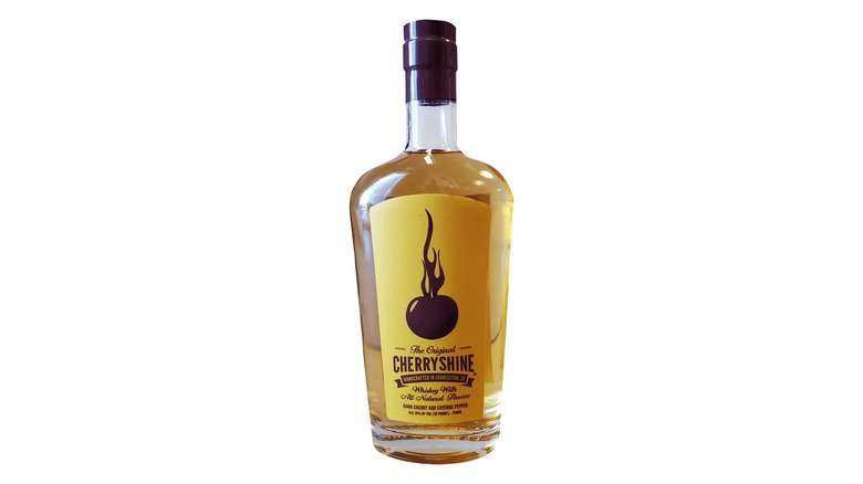 A bottle of Cherryshine whiskey from South Carolina.