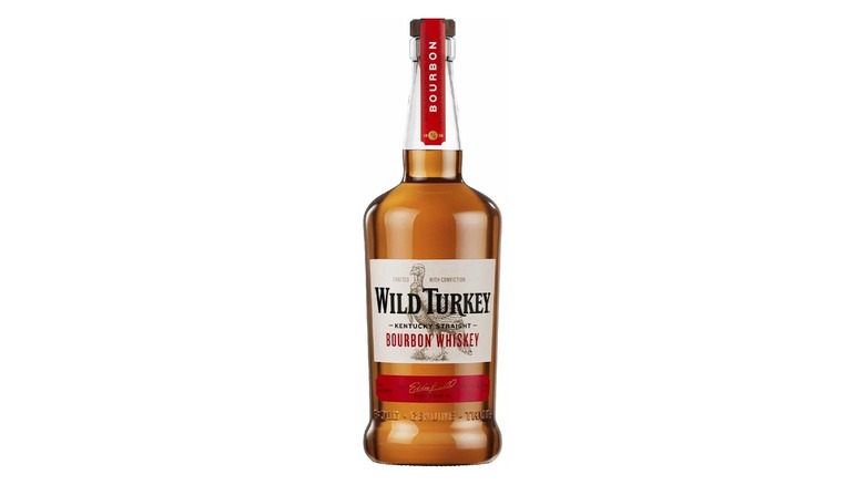 A bottle of Wild Turkey bourbon whiskey.