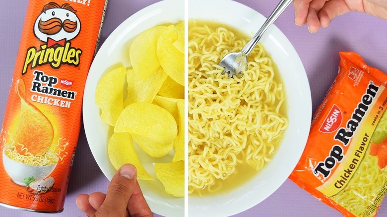 Pringles chips and Top Ramen 