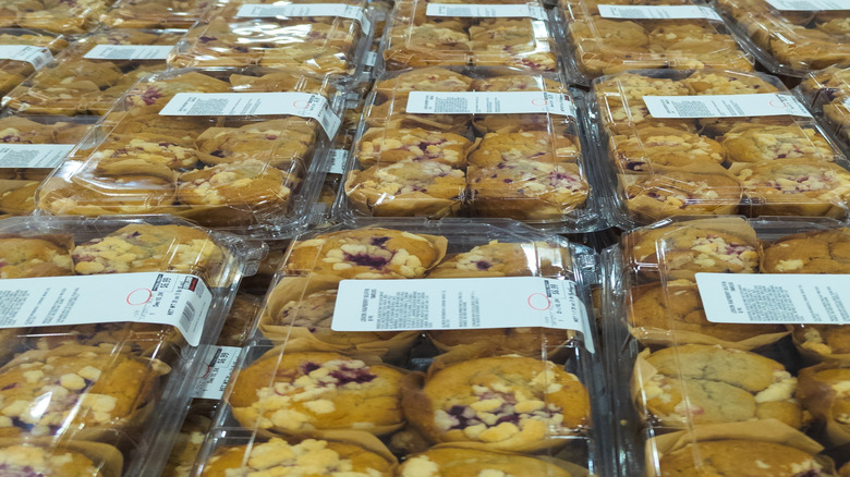 A sea of muffin packages sit, ready to be purchased at Costco