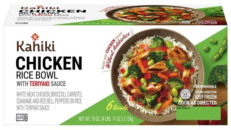 Box of Kahiki's Chicken Rice Bowl frozen food