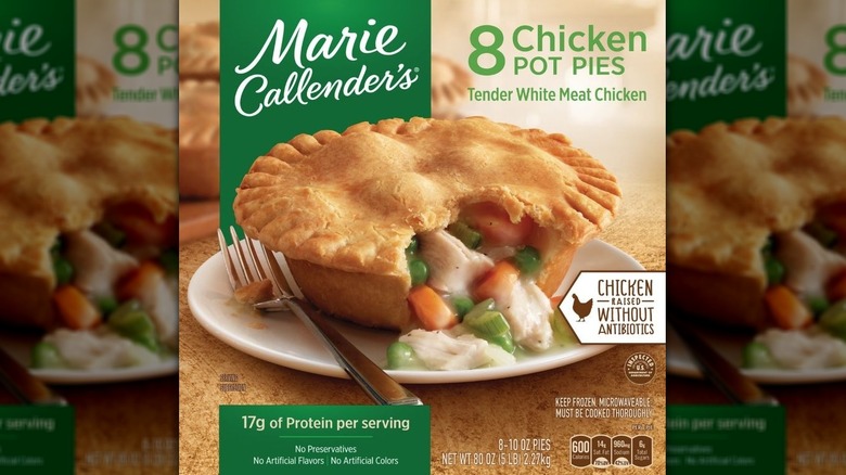 Box of Marie Callender's frozen chicken pot pies