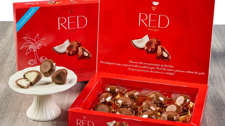 RED Delight Milk Chocolate Coconut Diamond Truffles from Costco