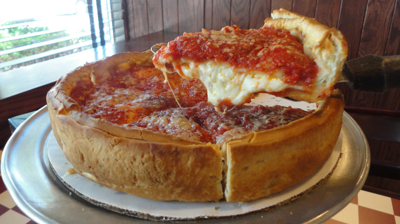 Chicago deep-dish pizza