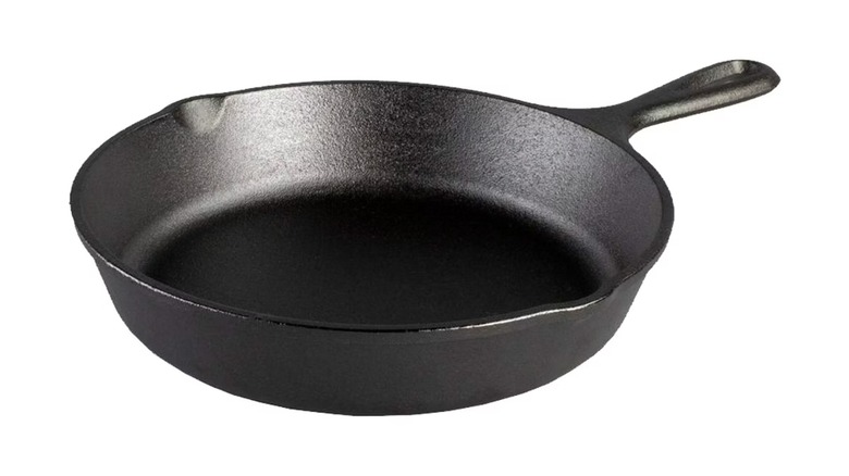 Lodge nine-inch cast iron frying pan.