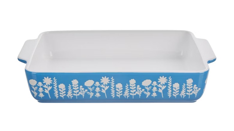 Ceramic Baking Dish with Floral Design.