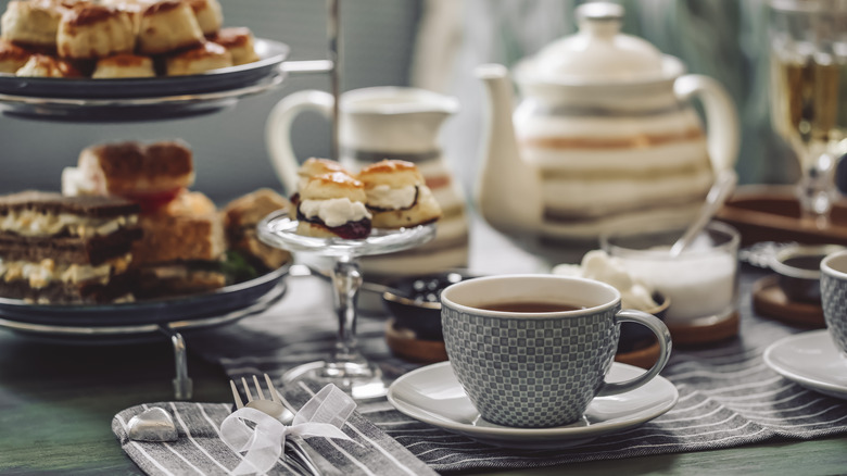 afternoon tea with scones and cake