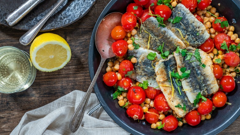 sardine, chickpea, and tomato salad