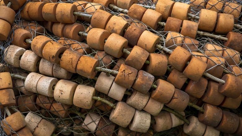 cork floats on purse seine