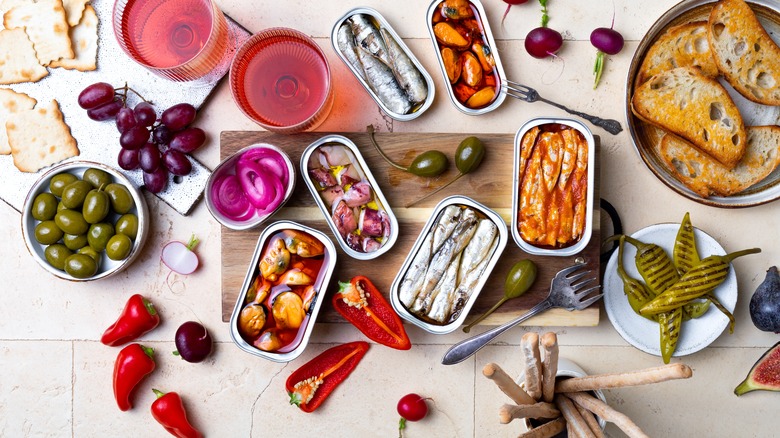 Mediterranean antipasto with sardines