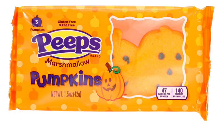 A package of Peeps Marshmallow Pumpkins.