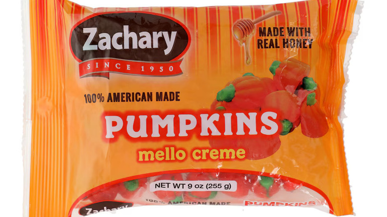 A bag of ﻿Zachary Pumpkins Mello Creme candy.