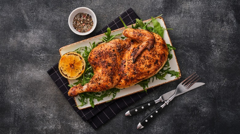 roast chicken on a plate