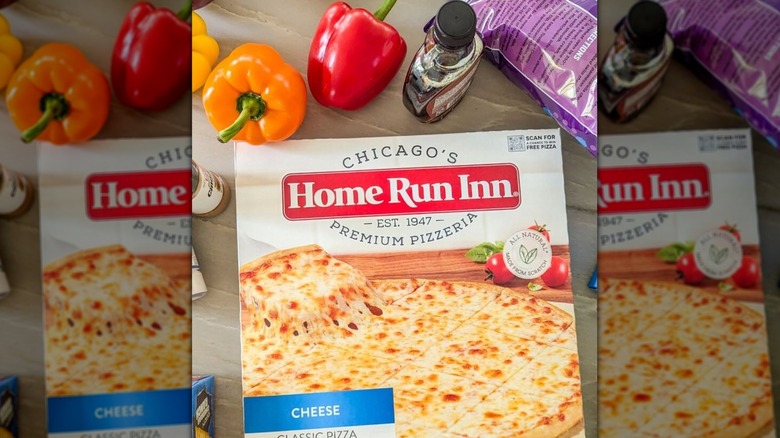frozen pizza with other groceries