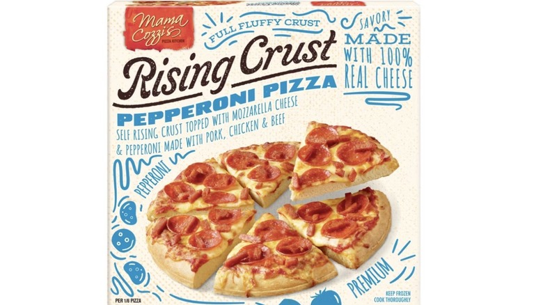 Mama Cozzi's rising crust pizza package