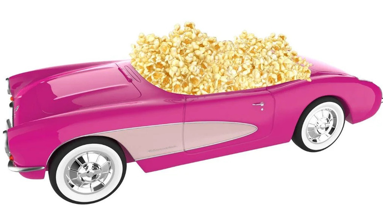 Barbie convertible popcorn holder against a white background