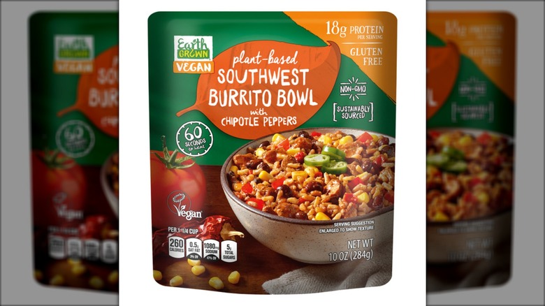 Earth Grown Plant-Based Southwest Burrito Bowl from Aldi.