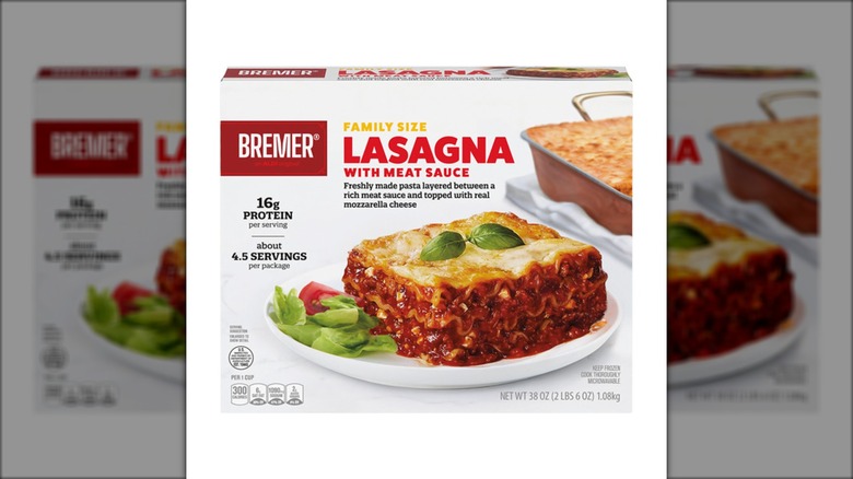 Bremer Family-Size Lasagna with Meat Sauce from Aldi.