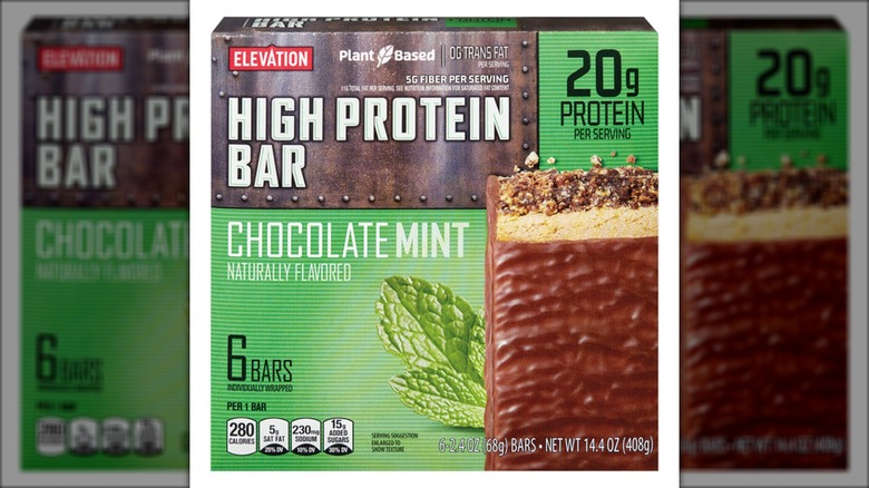 Elevation Chocolate Mint High Protein Bars from Aldi.