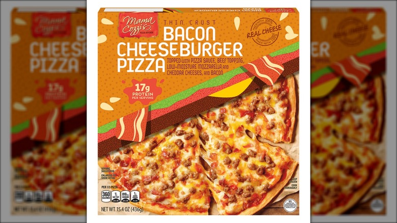 Mama Cozzi's Pizza Kitchen Thin Crust Bacon Cheeseburger Pizza from Aldi.