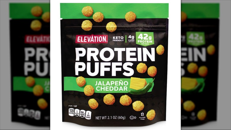 Elevation Jalapeño Cheddar Protein Puffs from Aldi.