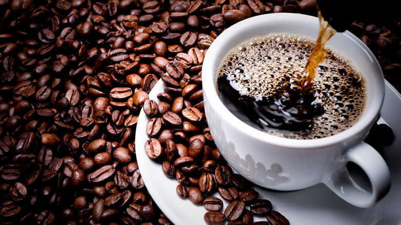 Coffee pouring into mug