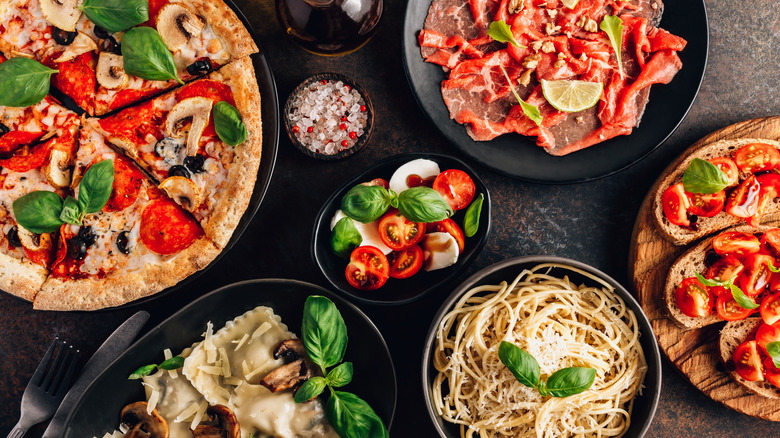 Italian food on table