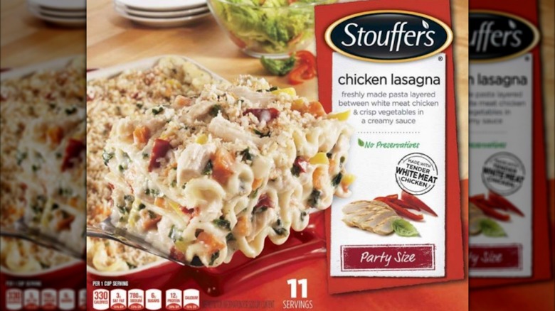 Display of Stouffer's chicken lasagnas