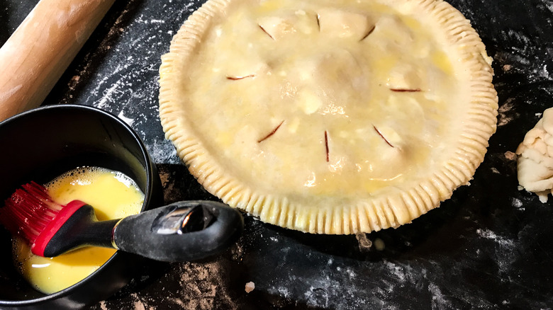 pie with egg wash
