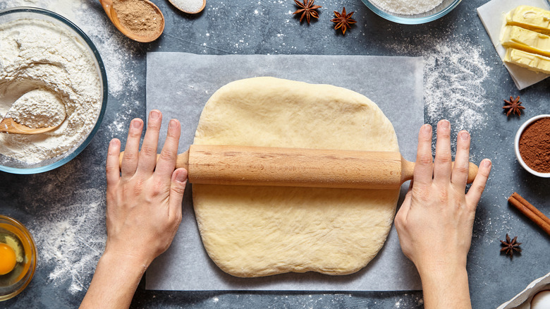 rolling pie dough