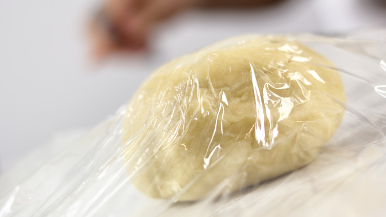 pie crust in plastic wrap