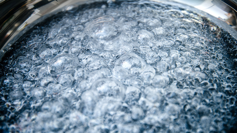 water boiling in pan