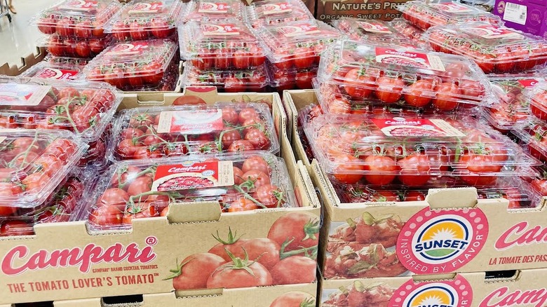 Pallets of Campari Tomatoes on display in Costco