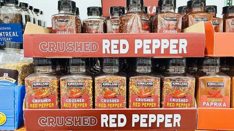 Kirkland Signature Crushed Red Pepper on display in Costco