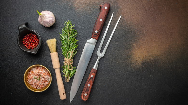 Assorted clean tools next to ingredients