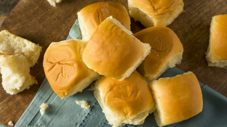 King's Hawaiian rolls sit on a table.
