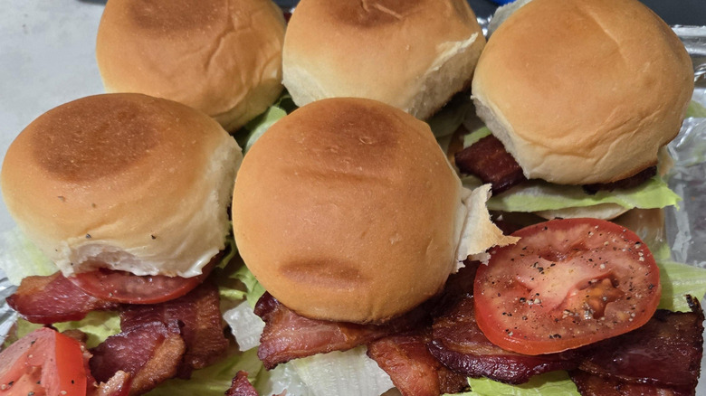 BLT sliders sit next to each other.