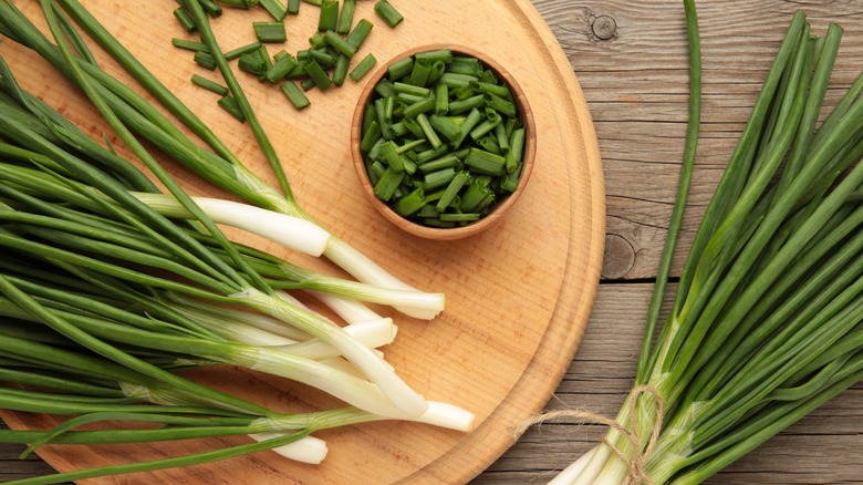 fresh and chopped green onion