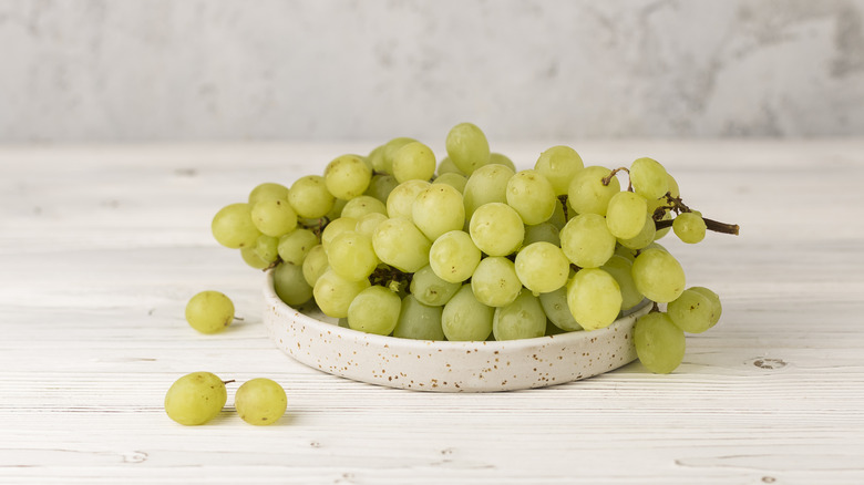 many grapes on plate