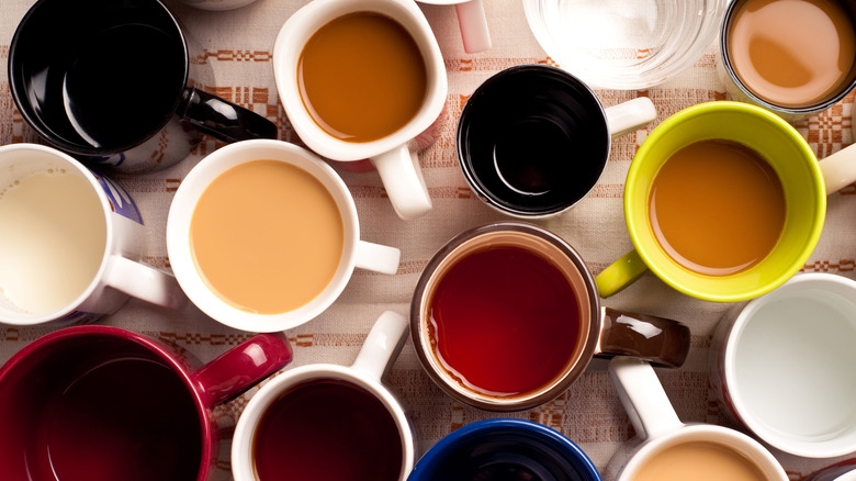 mugs of coffee and tea