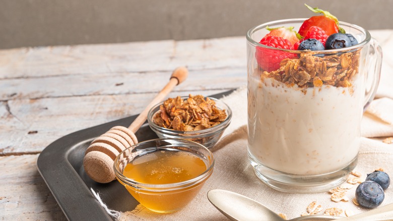 yogurt fruit parfait with honey