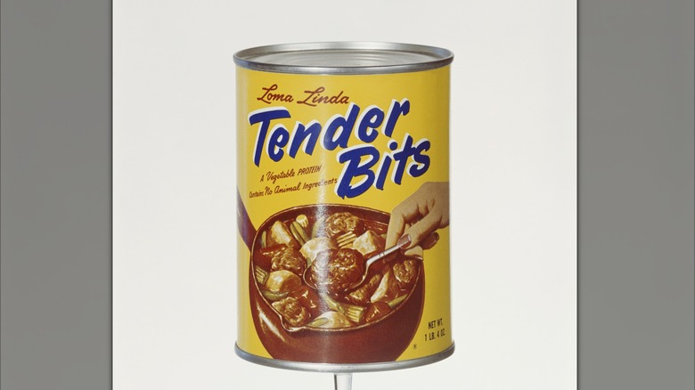 A vintage can of Loma Linda Tender Bits