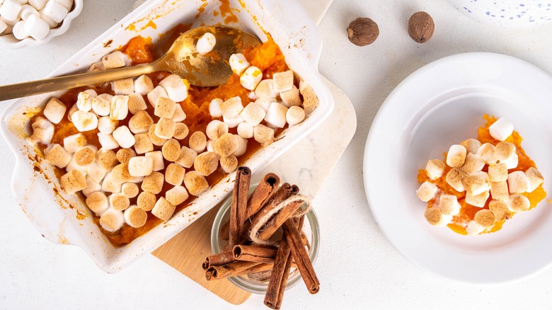 Sweet potato casserole with marshmallows