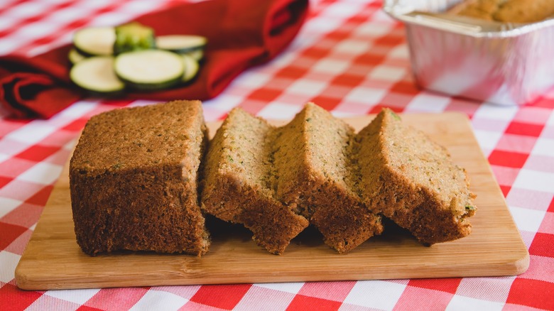 Zucchini bread on Cutting Board