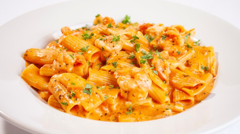 Pasta with alfredo and marinara