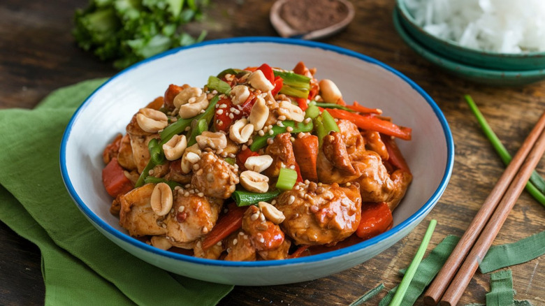 Kung Pao chicken in a bowl