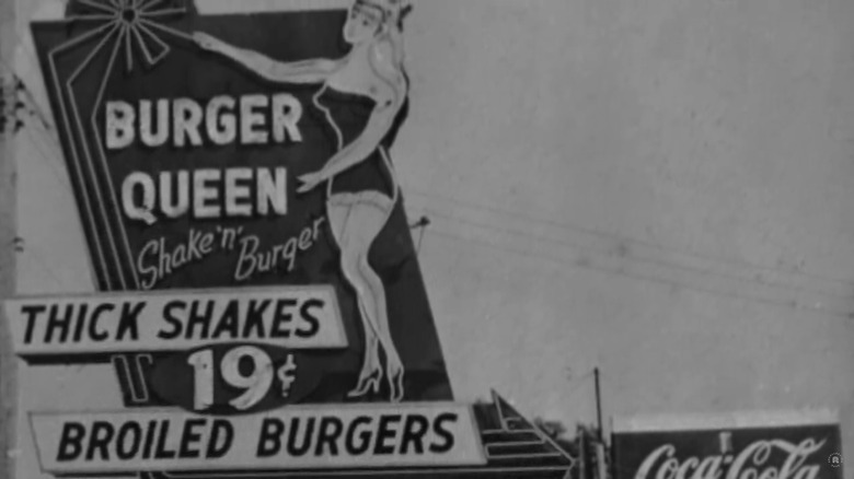 Burger Queen restaurant sign