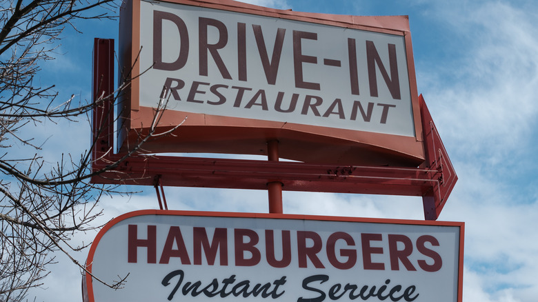 drive in restaurant sign
