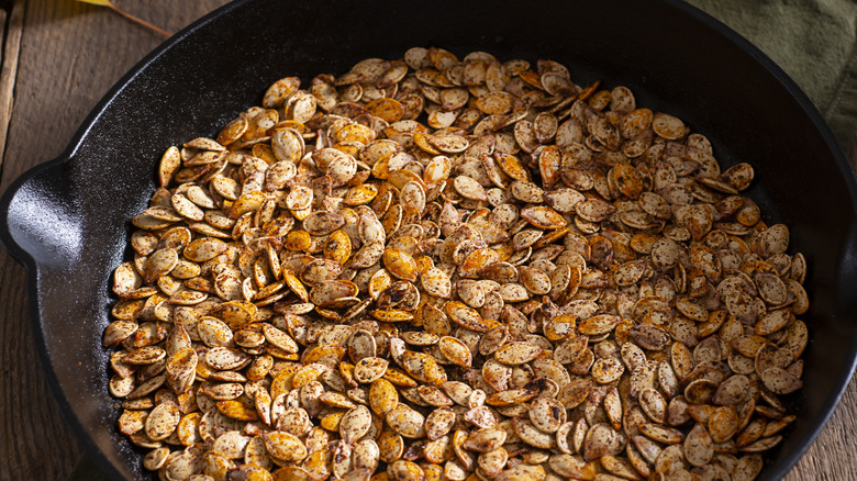 roasted and seasoned pumpkin seeds